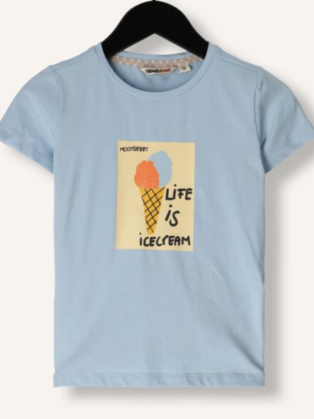 RARE UK Europe mood street brand' Blue 'Life is Ice Cream' top size 8-10 134 eu